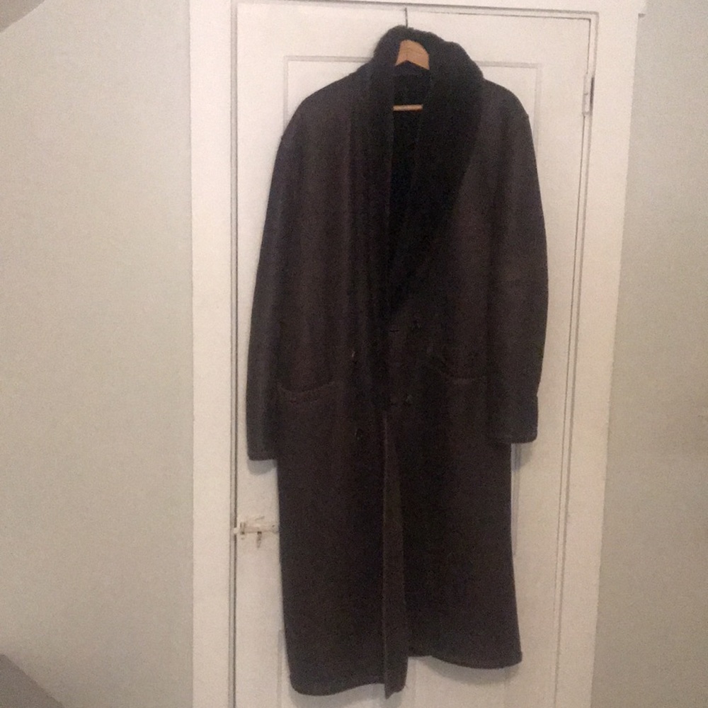 Sawyer leather trench coat